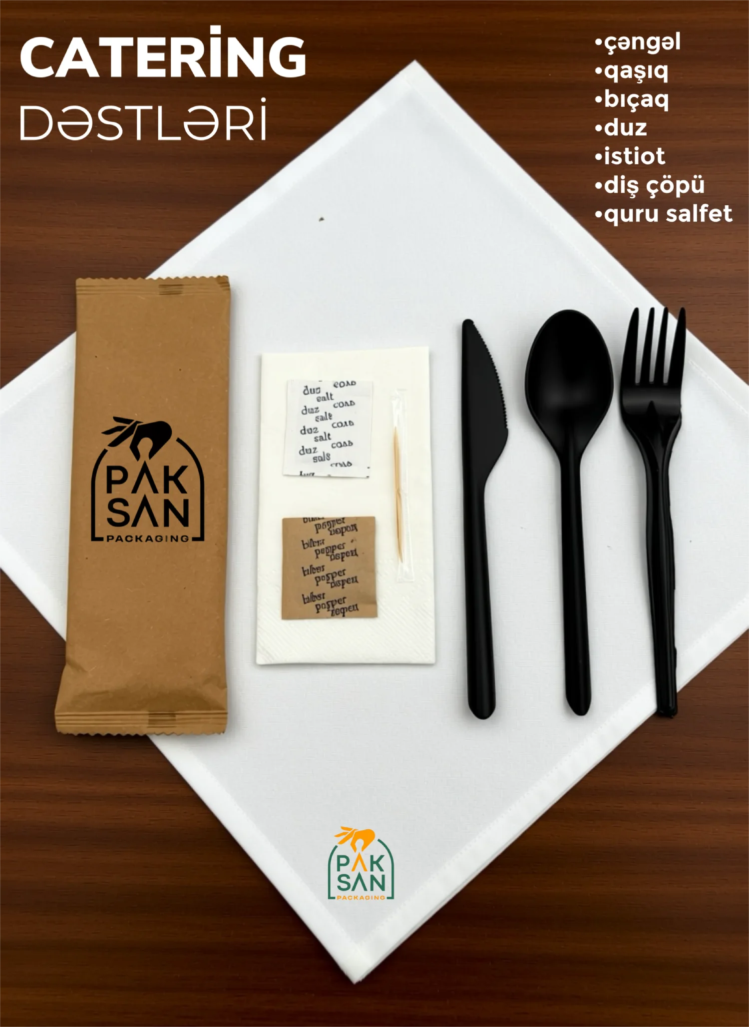 7-li yemək dəsti - fərdi loqolu