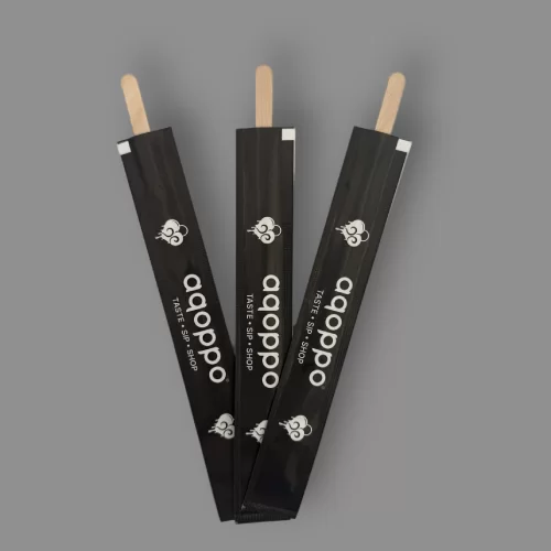 Taxta kofe qarışdırıcı (fərdi loqo ilə)